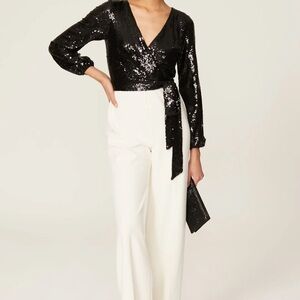 Ralph Lauren Sequin Crepe Wide Leg Jumpsuit, Size 6